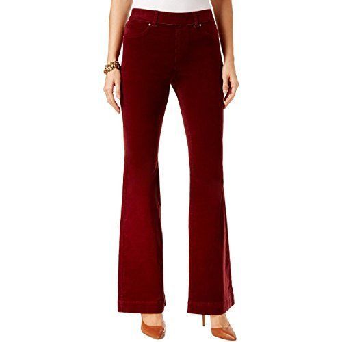 INC Women's Solid Flared Corduroy Pants Red Size 0 - $37.38