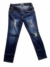 WAM What About Me Womens Denim Jeans 18 W Distressed Embroidered Stretch - $20.79
