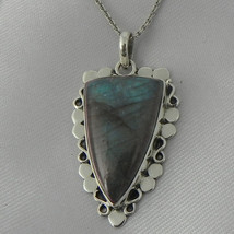 925 Argent Sterling Labradorite Pierre Précieuse Main Collier Femme PSV-1919 - £28.48 GBP+