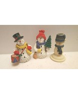 Partylite ceramic Tealight Snowman Christmas Holiday Candle Holder Winte... - $27.10 CAD