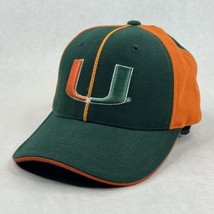 Miami Hurricanes U Logo Canes Colosseum Baseball Hat Cap Hook Loop Green Orange - £11.22 GBP