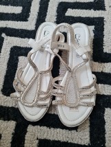 Kelsi Off White Sandals With Silver Stones For Women Size 5uk Express Shipping - £4.61 GBP