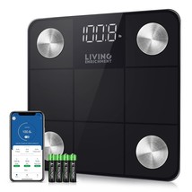 Body Weight Bluetooth Scale, Living Enrichment Smart Body Fat Weight Bmi, Black. - £26.52 GBP