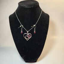Red Heart Necklace and Earrings Set - $5.00