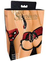Sportsheets Lace Strap On Corsette - Red - £34.50 GBP