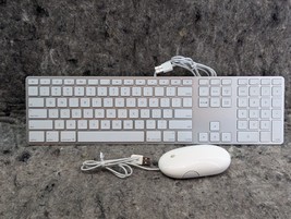 Works Great Apple Slim USB Wired Keyboard A1243 &amp; Apple A1152 Optical Mouse - $24.99