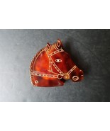 Vtg Bakelite or Celluloid Etched Horse Head w/ Rhinestone Eye Compact Mi... - $2,808.23 MXN