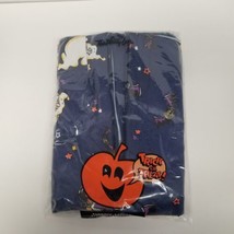 Vintage Trick or Treat Halloween Flannel Backed Vinyl Tablecloth 52&quot; × 52&quot;, NOS - £11.46 GBP
