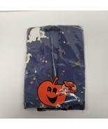Vintage Trick or Treat Halloween Flannel Backed Vinyl Tablecloth 52&quot; × 5... - £11.48 GBP