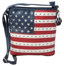 HW Collection USA American Flag Stars Stripes Concealed Carry Crossbody Handbag - £25.02 GBP