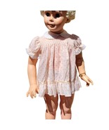 Vintage Nannette baby smocked dress pale pink roses 18 - 24 mo - £11.13 GBP