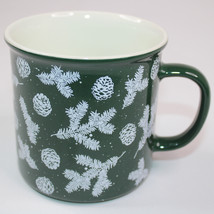 Place And Time Green Pinecone Pine Needle&#39;s Green And White Speckled Cof... - $11.64