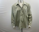 Wm. H. Leishman Men&#39;s Button Up Dress Shirt Size 17.5 Green Long Sleeve ... - $9.89
