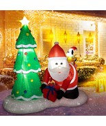 6.6 Ft LED Inflatable Christmas Santa and Christmas Tree Holiday Outdoor... - £105.19 GBP