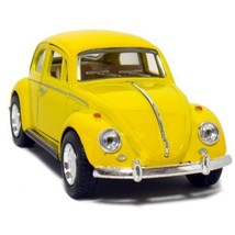 New 5&quot; Kinsmart 1967 Volkswagen Classical Beetle Diecast Toy Car 1:32 Yellow - £12.78 GBP