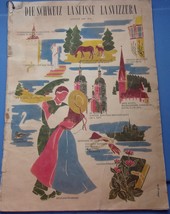 Vintage Die Schweiz Lasuisse Lasvizzera Switzerland Magazine August 1945  - £7.95 GBP