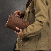 Long Men Clutch Wallet Genuine Leather Big Capacity Male Daily Handbag Purse - £38.53 GBP