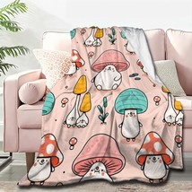 Cute Mushroom Head Soft Blanket All Season Throw Blanket Fleece Blankets Bed Sof - £43.95 GBP