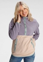 POLARINO Colour-block Fleece in Beige/Purple UK 18 PLUS Size (fm7-7) - £37.55 GBP
