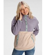 POLARINO Colour-block Fleece in Beige/Purple UK 18 PLUS Size (fm7-7) - £37.79 GBP