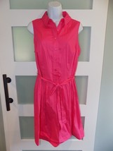 AB Studio Pink Sleeveless 1/2 Button Down Belted Dress Size 10 Women&#39;s - £20.69 GBP