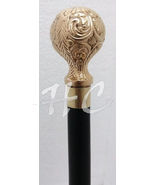 Vintage Designer Brass Handle Antique Style Victorian Cane Wooden Walkin... - £28.56 GBP