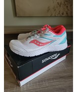 Saucony Women&#39;s Cohesion 13 Running Athletic Shoes White Mint Coral Size... - $55.43