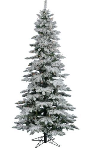 Primary image for Vickerman Flocked Slim Utica Tree with Dura-Lit 400 Light, 7.5-Feet by 43-Inch