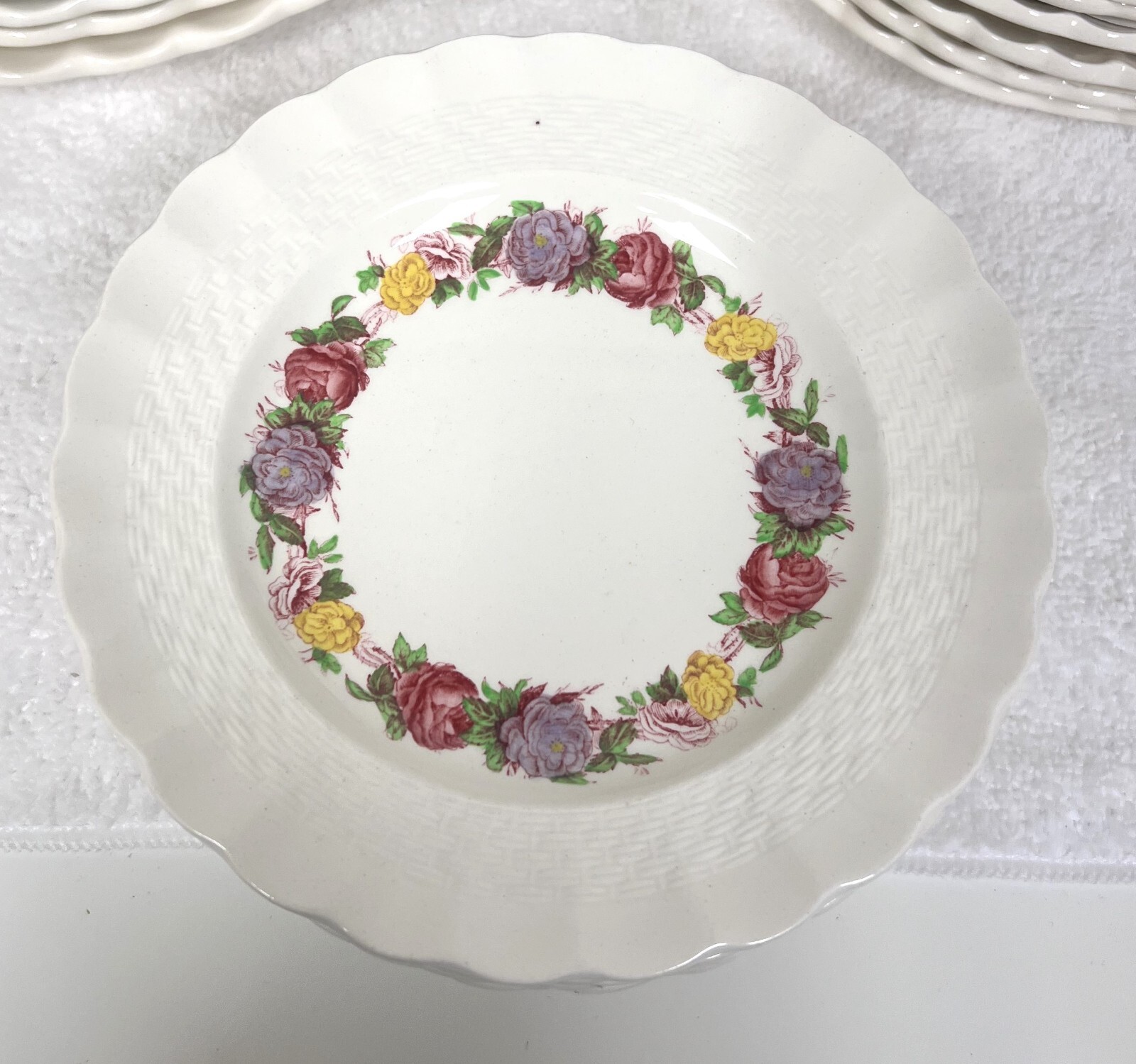 OLD Copeland Spode Rose Briar Basket Weave Rim Item image 7