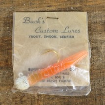 NOS Buck&#39;s Custom Lures Split Tail Swimmer Soft Lure Jig Orange White He... - $7.13