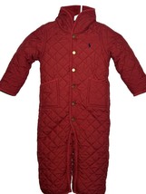 Polo Ralph Lauren Snowsuit 24 Month 2T Red Quilted Toddler Boys Coverall... - $14.96