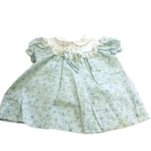 Polly Flinders Smocked Blue Party Dress 24 Months Vtg Little Girls Floral - £19.22 GBP