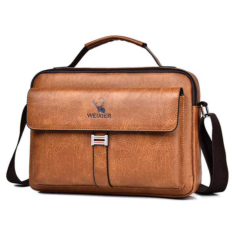 Luxury Brand Men&#39;s designer bag Vintage Shoulder Bag PU Leather Messenge... - $28.70