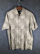 Nautica Button Up Shirt Large Men&#39;s Brown Multi Pattern Pocket Collared L - £9.94 GBP