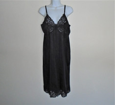 Vanity Fair One Piece Black Lace Full Slip Nightgown Lingerie Size 40 L Vintage - £27.59 GBP