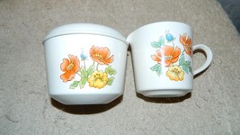 Corelle Cornerstone Rose Garden Creamer &amp; Sugar Bowl With Lid Free Usa Shipping - £22.04 GBP