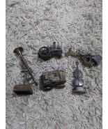 Lot of 5 Vintage Mini Pencil Sharpeners Die Cast Metal, various items - $15.24