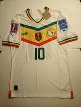 Sadio Mane Senegal 2022 World Cup Qatar Match Slim Fit White Home Soccer Jersey - £80.12 GBP