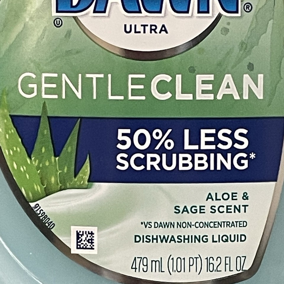 RARE Dawn Ultra Gentle Clean Aloe & Sage Scent Dishwashing Liquid Lot Of 2 Item image 5