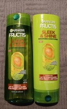 2 Pc Garnier Fructis Sleek &amp; Shine Shampoo &amp; Conditioner 12 Fl Oz (ZZ27) - £15.53 GBP