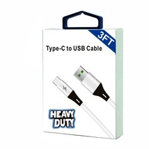 Usb-C Heavy Duty Fast Charging Cable For Lg, Motorola, Samsung Phones, Tablet - £11.98 GBP