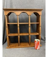 Vintage Solid Wood Curio Grooved Display Wall Shelf 20” Tall X 19.5” Wide - £42.83 GBP