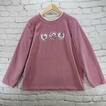 Vintage Bonnie Evans Sweatshirt Sz L Pink Hearts Roses Grannycore Pullover - £19.77 GBP
