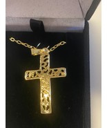 Brazilian Gold Plated Crucifix 20&quot; Necklace , New - £19.34 GBP
