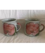 British Pottery Art Mug Cup (2) Bourton on the Water England Peach Flowers - £15.17 GBP