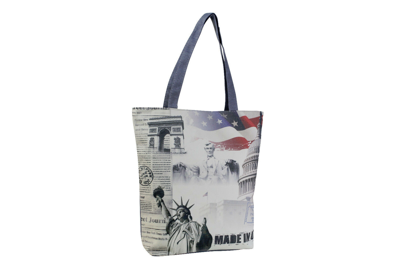 New York DC Flag Shopper Beach Gym Tote Bag  Handbag Purse Shoulder NWT ... - $11.87