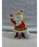 Vtg Japan Ceramic Christmas Spaghetti Trim Blue Rhinestone Eyes Santa Fi... - $50.63 CAD