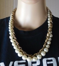 Coldwater Creek Necklace 21&quot; Sophisticated Multi-Media Classic Pearlesque Piece - £13.99 GBP