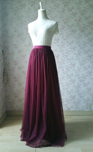 Burgundy Floor-length Tulle Skirt Outfit Bridesmaid Plus Size Tulle Skirt image 2