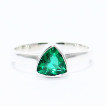 925 Sterling Silver Emerald Jewelry Handmade Birthstone Ring All Size - £28.32 GBP